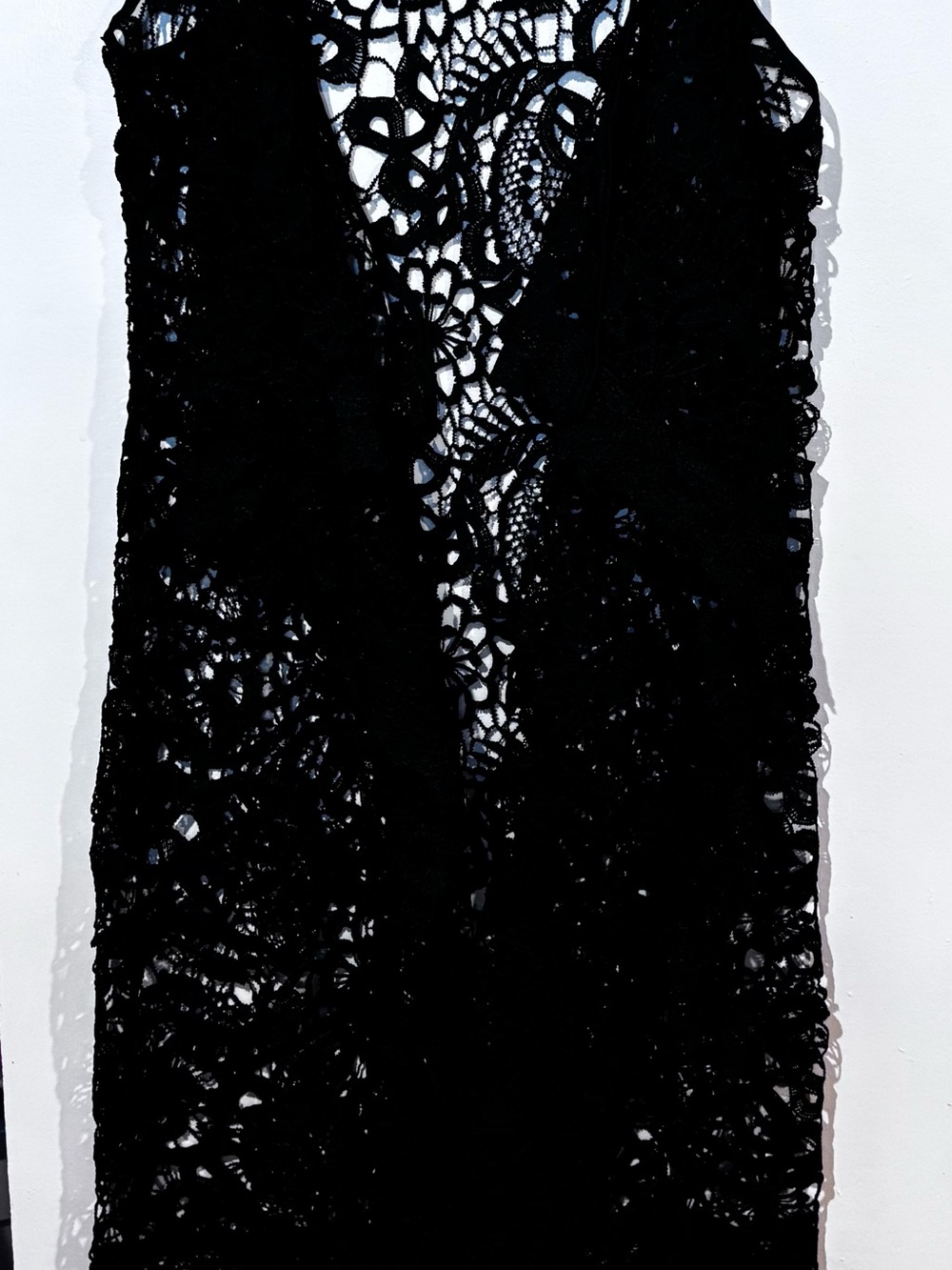 Black Lace Open-Front Women's Cardigan Sweater